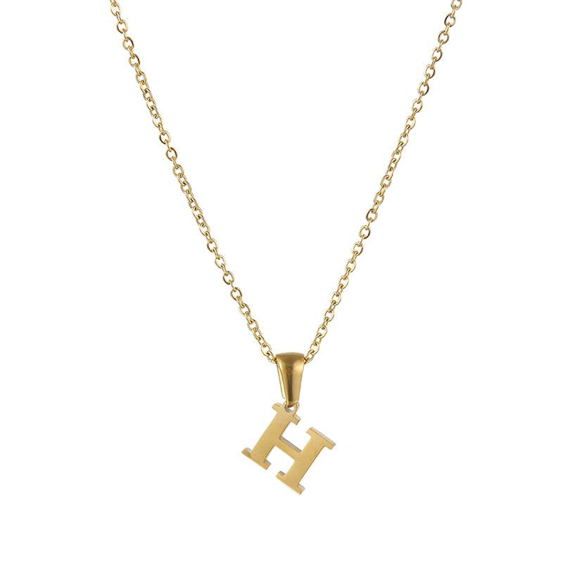 26 Letter Necklace Women's 18K Simple Fashion Non-fading Pendant Jewelry 2026