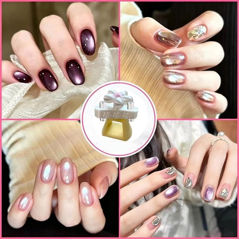 Cat'S Eye Gyroscope Cat'S Eye Glass Bead Nail Art Magnets Tool Flower Creative And Powerful Magnet Nail Supplies