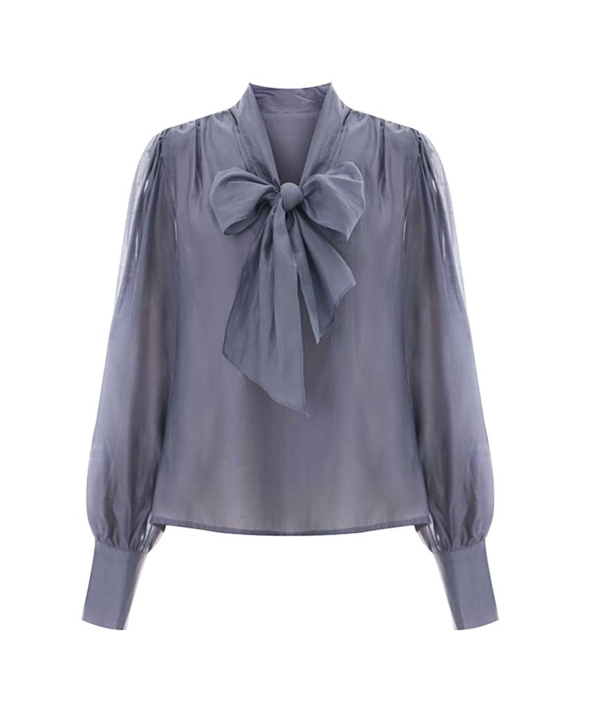 TVIEW Ribbon Puff Sheer Blouse_V6A-Cbl035