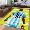 Tappeto Colorato con Stampa Posteriore di Messi e Numero 10 su Sfondo Giallo Adatto per l'uso come antiscivolo per soggiorno camera da letto divani