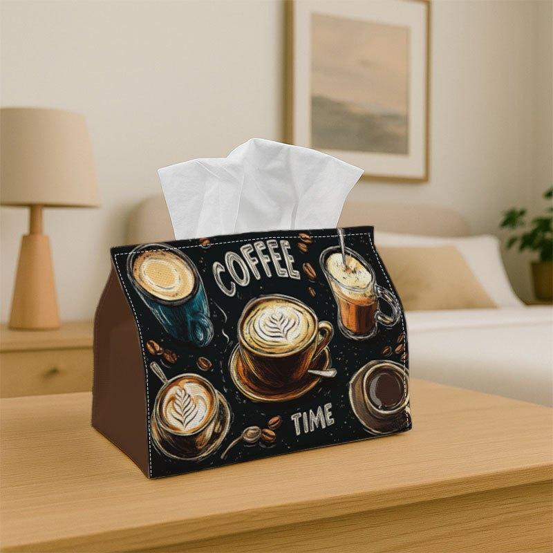1pc Retro Artistic Coffee- Cloth Napkin Holder, Coffee Mugs Time- Entrance for Home, Gatherings, Vehicle, Kitchen, Dining Surface, for Home Decoration