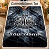 Coperta di Flanella Newcastle United FC Nome Personalizzato Testo Personalizzato Morbida Calda Plaid Decorazione per la Casa Regalo