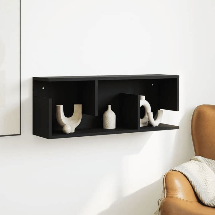 VidaXL Wall Cabinet 80x20x30 Cm Black Engineered Wood 854833