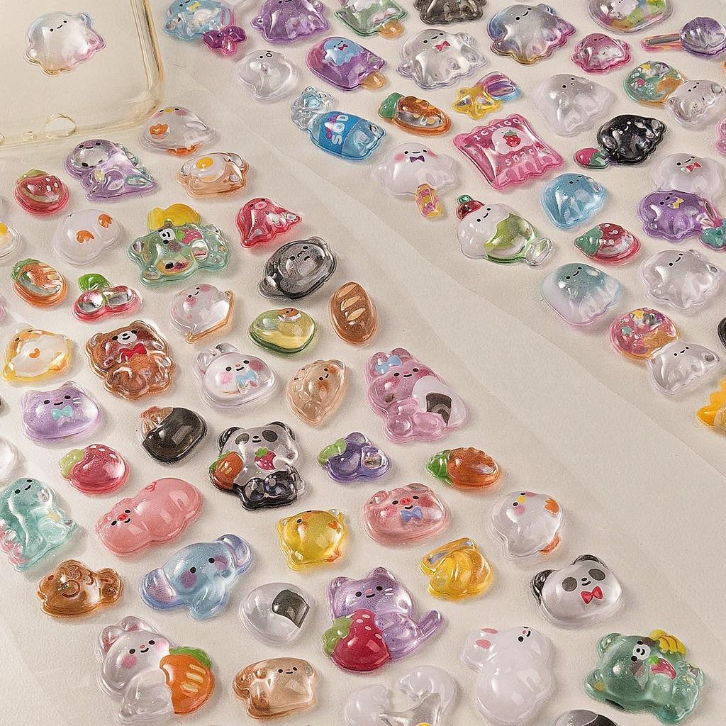 Cartoon Candy Fruit Ice Cream Animal Vegetable 3D Stickers For Scrapbooking Diy Crafts Nail Decorations And Stationery Stickers