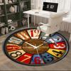 Vintage Cafe Clock Design round carpet Chair cushion Round Entryway Rug, Soft Round Rugs for Living Room, Bedroom, Circle Carpet decor gifts
