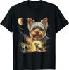 Yorkie Howling To The Moon Vintage T-Shirt