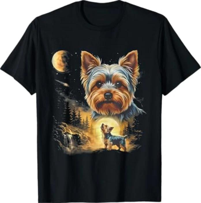 Yorkie Howling to The Moon Vintage T-Shirt S