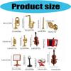 Small Plastic Musical Instrument Set Miniature Model Figurine For Doll House Decoration Including Accordion And Saxophone