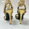 Eilyken Summer Stilettos Heels Rhinestones Sandals Women Pointed Toe Ankle Strap Crystal Wedding Ladies Shoes