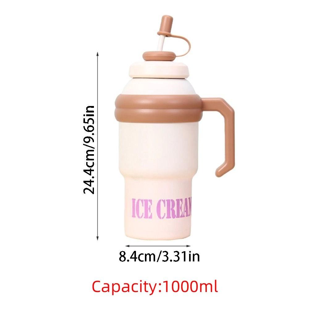 Leak Proof Outdoor Insulated Mug Creative Drinking Straw Cup Cold Beverages Cups  Household