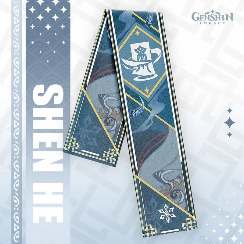 Genshin Impact Scarf Soft Warm Zhongli Shawl Wrap Cartoon Genshin Hutao Klee Thick Muffler Anime Neckerchief Winter Head Scarf