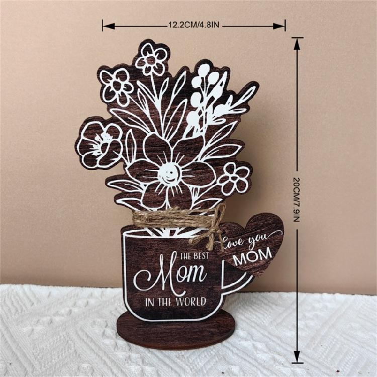 Wood Flower Mom Wood Plate Meaningful Wood Sign Mother Day Grateful Present