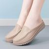 Damen Weiche Mules Loafer Slip-on Sandalen Lässig Elegant Sommer Atmungsaktive Lederpantoffeln Schwarze Mokassin Schuhe