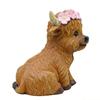 QX2E Detailed Scottish High Land Cow Resin Figure with Bowknot For Calf Lover Party Gift