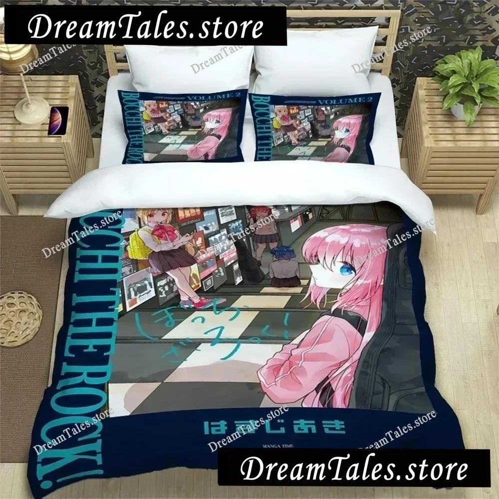 Anime Girl Lonely Rock Art Print Three Piece Bedding Set Article Children Or Adults For Beds Quilt Covers Pillowcases Bedding741