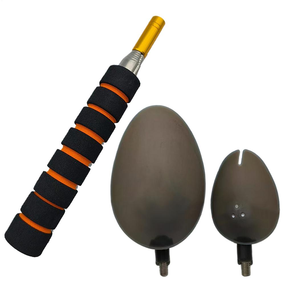 Fishing Bait Throwing Spoons With retractable stainless steel handle Fishing Removable Bait Spoon Outdoor Fishing Thrower Gear