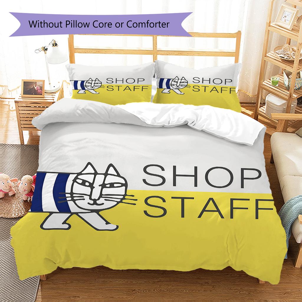 Lisa Larson Pattern Bedding,Quilt Set Quilt Cover Pillowcase Home Birthday Gift (1 * Duvet Cover + 2 * Pillowcase, Without Core)