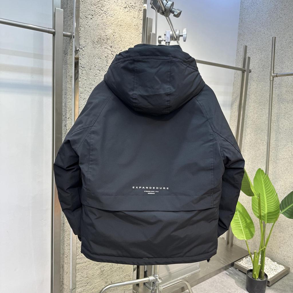 Men's Thick Hooded Down Jacket - Trendy Winter Windbreaker with White Duck Down