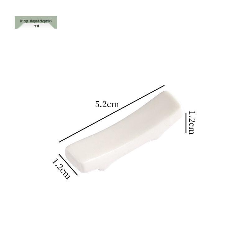 Dual-Use Pure White Ceramic Chopstick & Spoon Rest for Hotel Table Setting