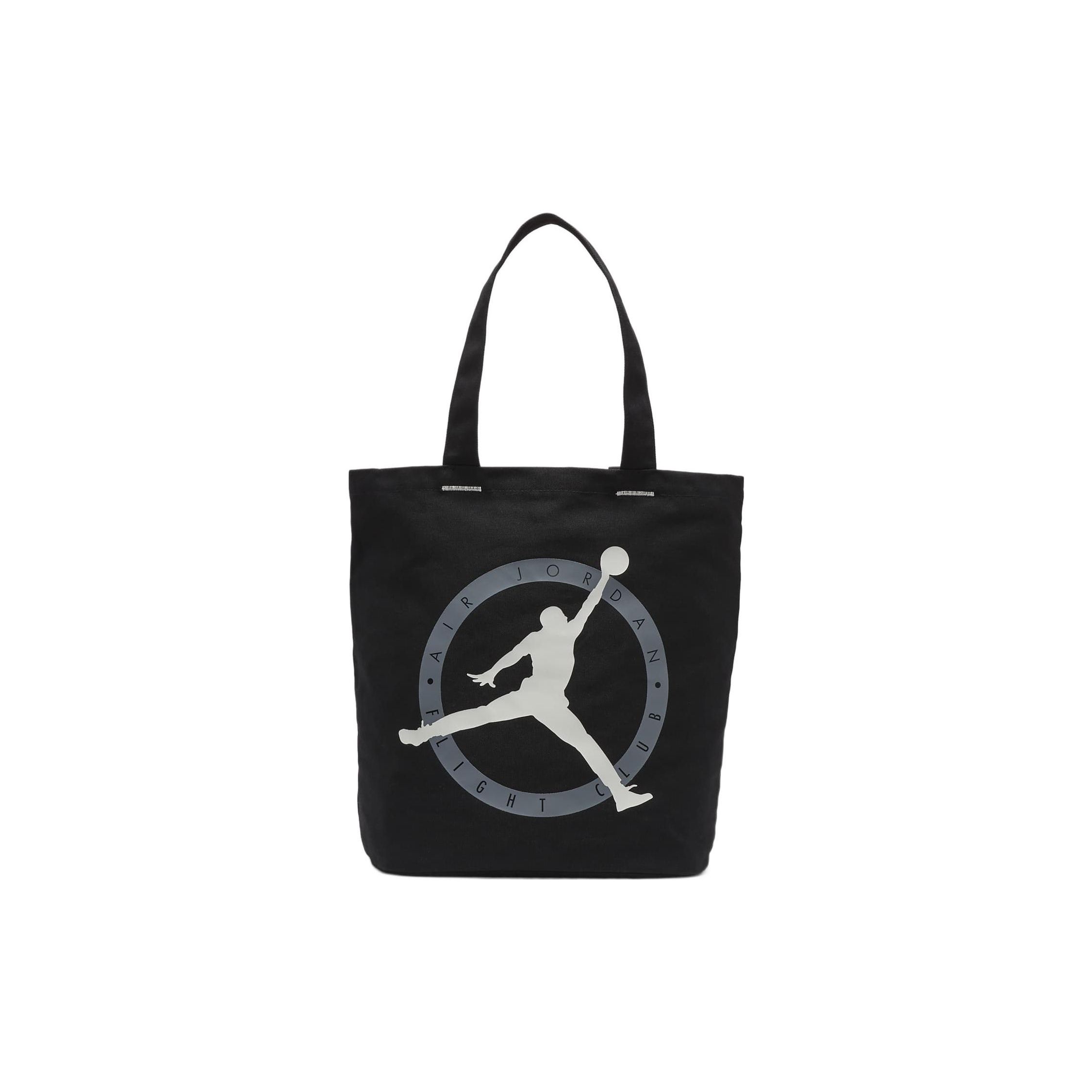 Jordan Logo Print Large Capacity Cotton Tote Bag Unisex Tote Bags Black FJ6806-010 Black