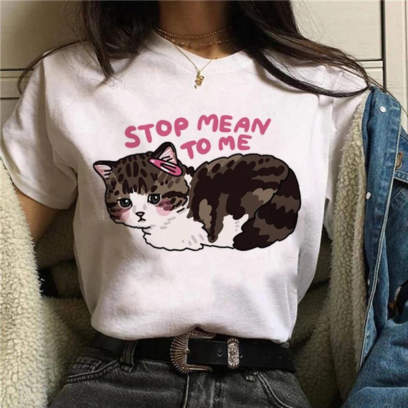Kawaii Cat Tarot Cute Shirt Fashion Top Female O-neck Tees Short Sleeve Tee Shirt Femme Summer Women Tshirts