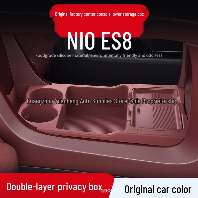 Compatible with 26 Nio ES8 Models: Center Console Storage Box for Glasses and Organizer Car Accessories.