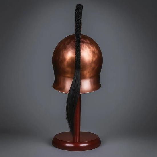 Corinthian Helmet with Stand Ancient Greek Warrior Armor for Cosplay, LARP, Decor Collectors Handmade Bronze Replica