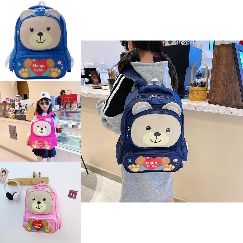 Adorable Cartoon Bear Backpack For Kids Durable Nylon Lightweight Design