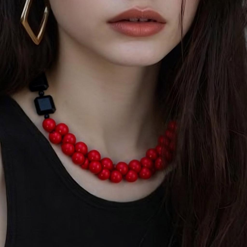 Böhmische Perlenkette Retro Mehrschichtige Ethnische Schmuckstücke Tragbares Harz Festival-Accessoire für Frauen