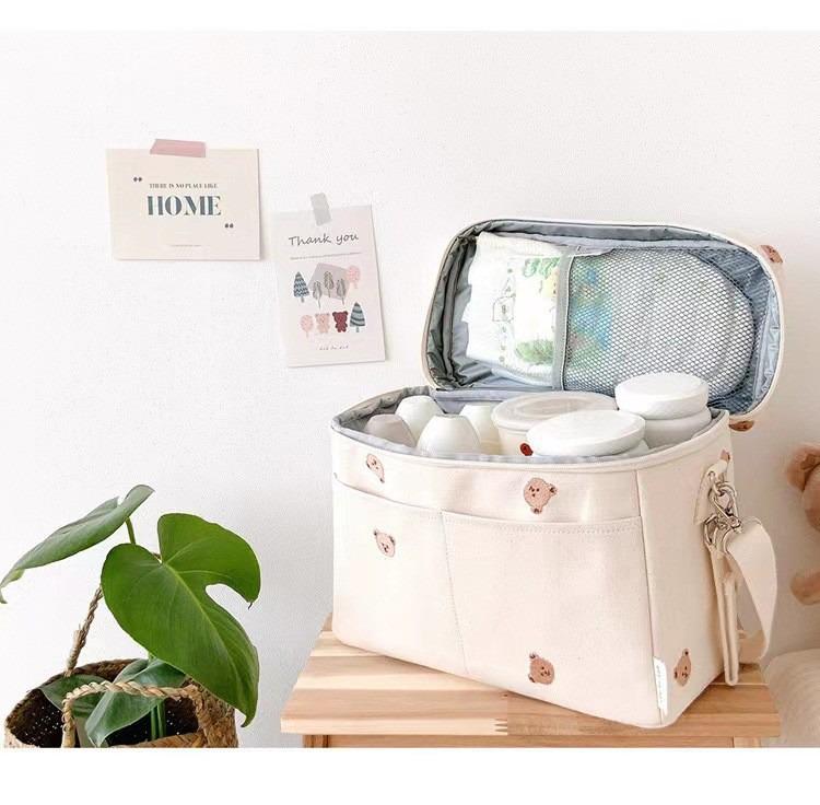 New Korean Style Kids' Little Bear Insulated Stroller Bag – Portable Mommy Bag