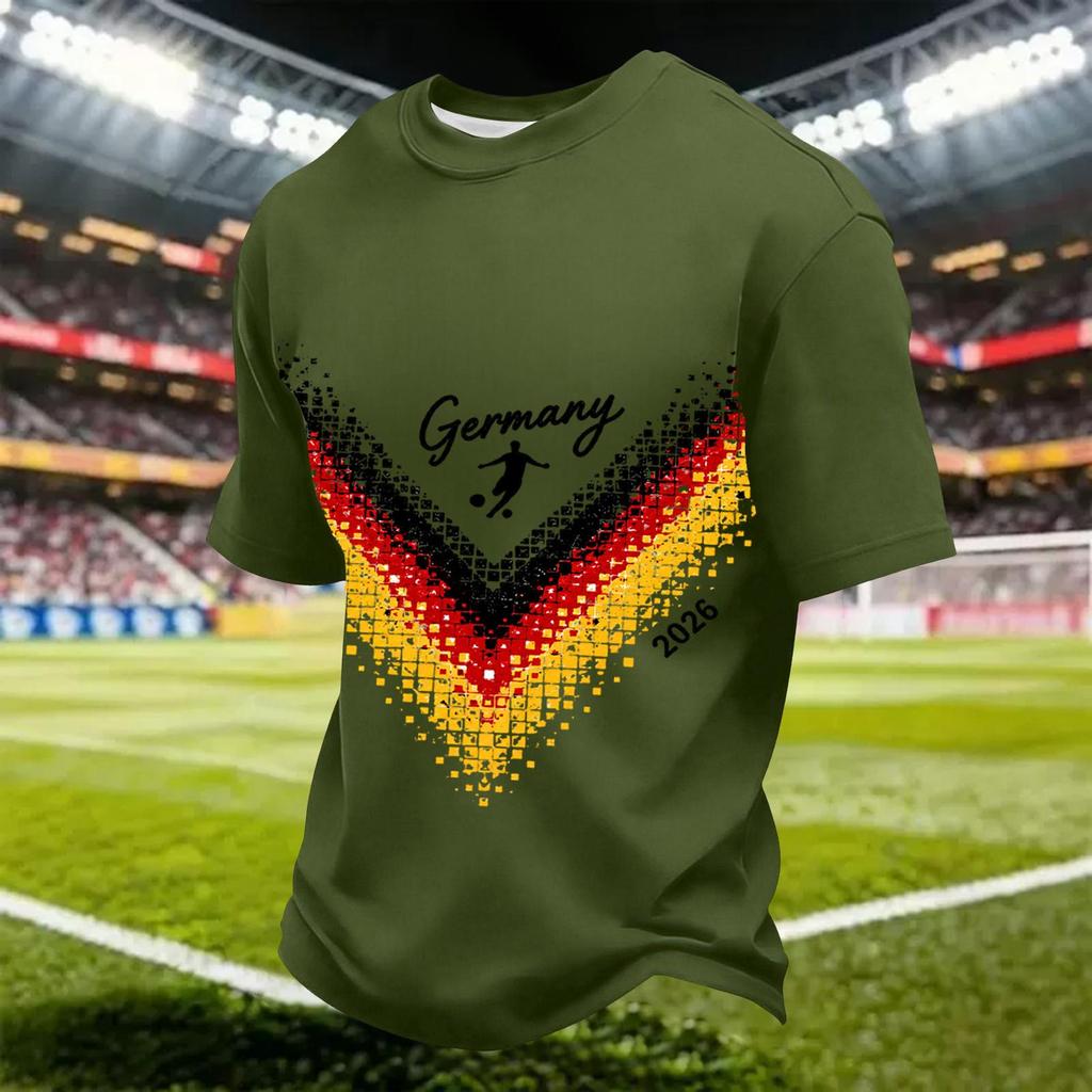 Men's Quick Dry Soccer Print T-Shirt Lightweight Mesh Breathable Athletic Tee