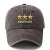 A Stylish And Versatile Unisex Baseball Cap Featuring a Printed Design with Three Stars Representing ARGENTINA This Classic Ret