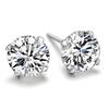 925 Sterling Silver Gift Jewelry AAA Zircon Four-Prong Earrings
