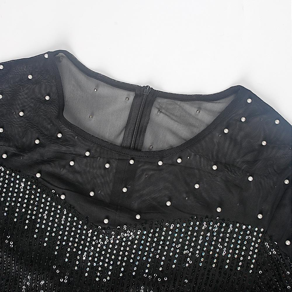 2023 Damen Afrikanisches Pailletten Abendpartykleid