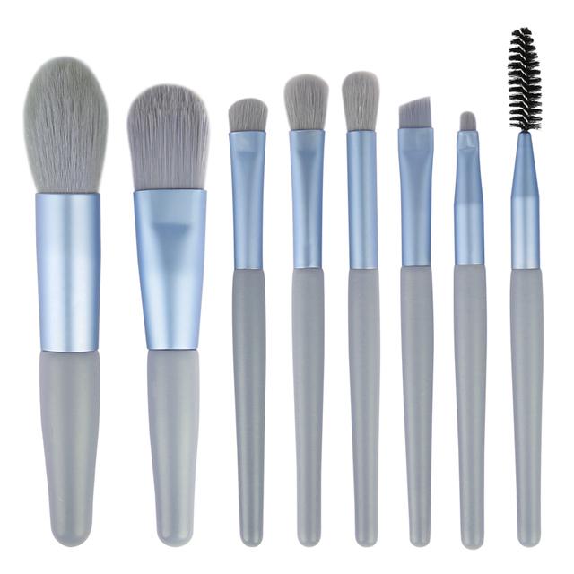 8-teiliges Mini-Reise-Make-up-Pinsel-Set, tragbar, für Lidschatten, Foundation, Pulver, Wimpern, Lippen, Concealer, Rouge, Make-up-Pinsel-Set