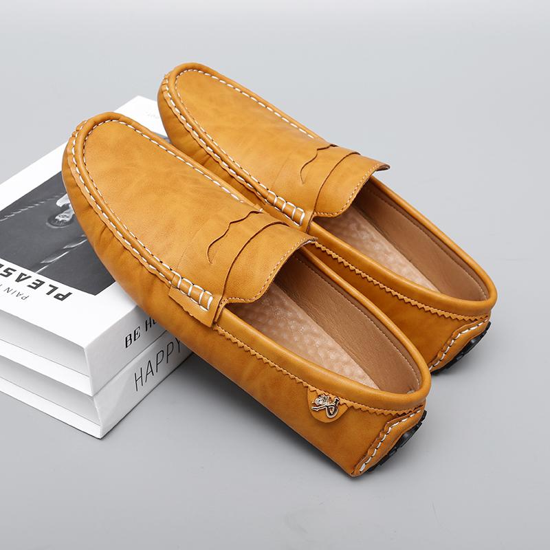 

Fashion Fashion Brand Men s Round Toe Comfortable Soft Soled Casual Loafers Outdoor Spring New Men s Cowhide Breathable Driving Shoes 48