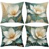 Floral Patterned Cushion Covers Green Gold Flower Decor Polyester pillowcase, sofa decorative cushion cov Headboard Pillow