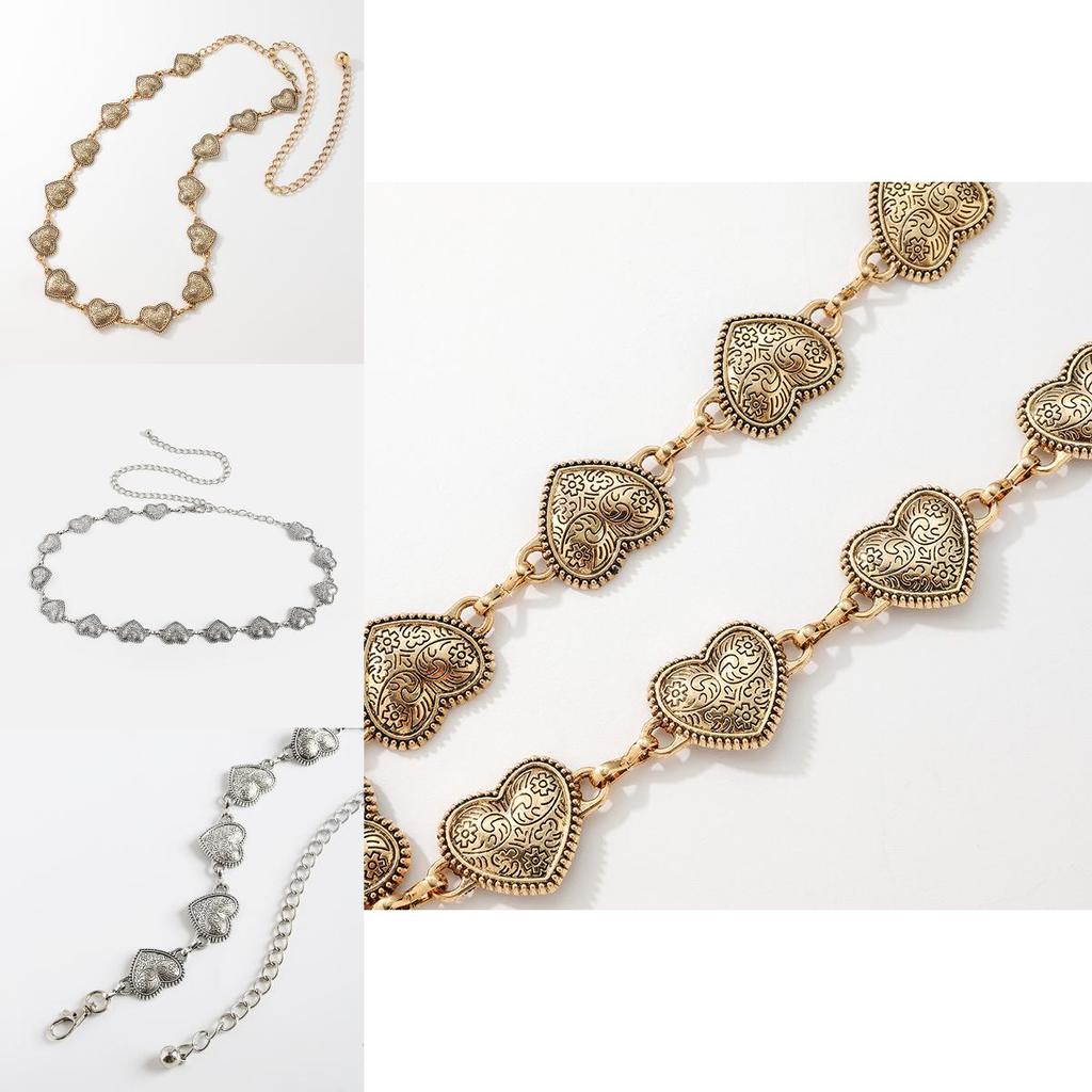 Vintage Love Heart Metal Waist Belt For Women With Ethnic Motifs For Spring And Fall