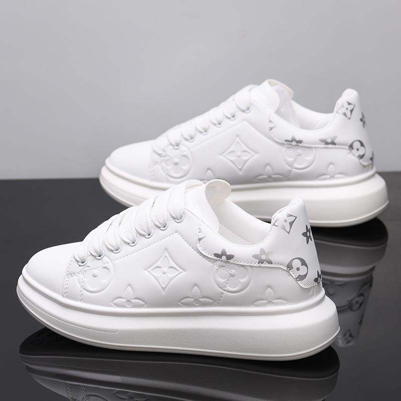 Leather Breathable Student Casual Couple Shoes Heightening Board Shoes KY2