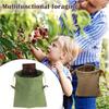Storage Leather Canvas Bag Hiking Camping Portable Outdoor Survival Foraging Bag Fruit Picking Pouch Collapsible Pouch