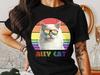 Kleurrijk Pride Kat T-shirt, Ally Kat Regenboog Grafisch T-shirt, LGBTQ Ondersteunende Kattenliefhebber Shirt