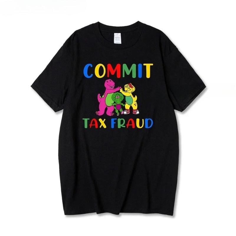 Women Short-Sleeve Printed TShirt Tax Fraud Theme Rugged Outdoor Series Cotton Universal Print Creative TShirt Spring/Summer Top