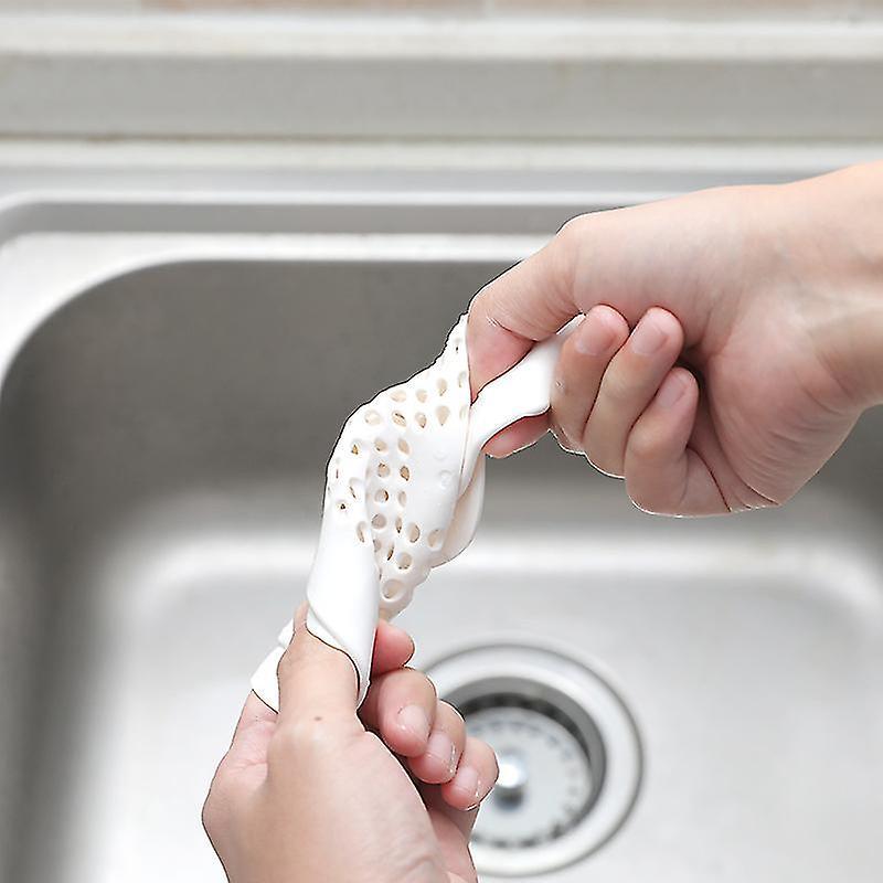 Other Sink Accessory 2 Pieces Floor Drain Hair Strainer Bathroom Sewer Round Kitchen Sink Sewer Hair Anti-clogging Cover, White Scrollsqy