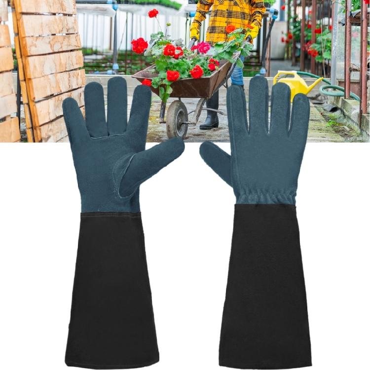 Flexible Grip Gardening Gloves Abrasion Resistant Leather Long Cuffs For Precise Handling And Protection