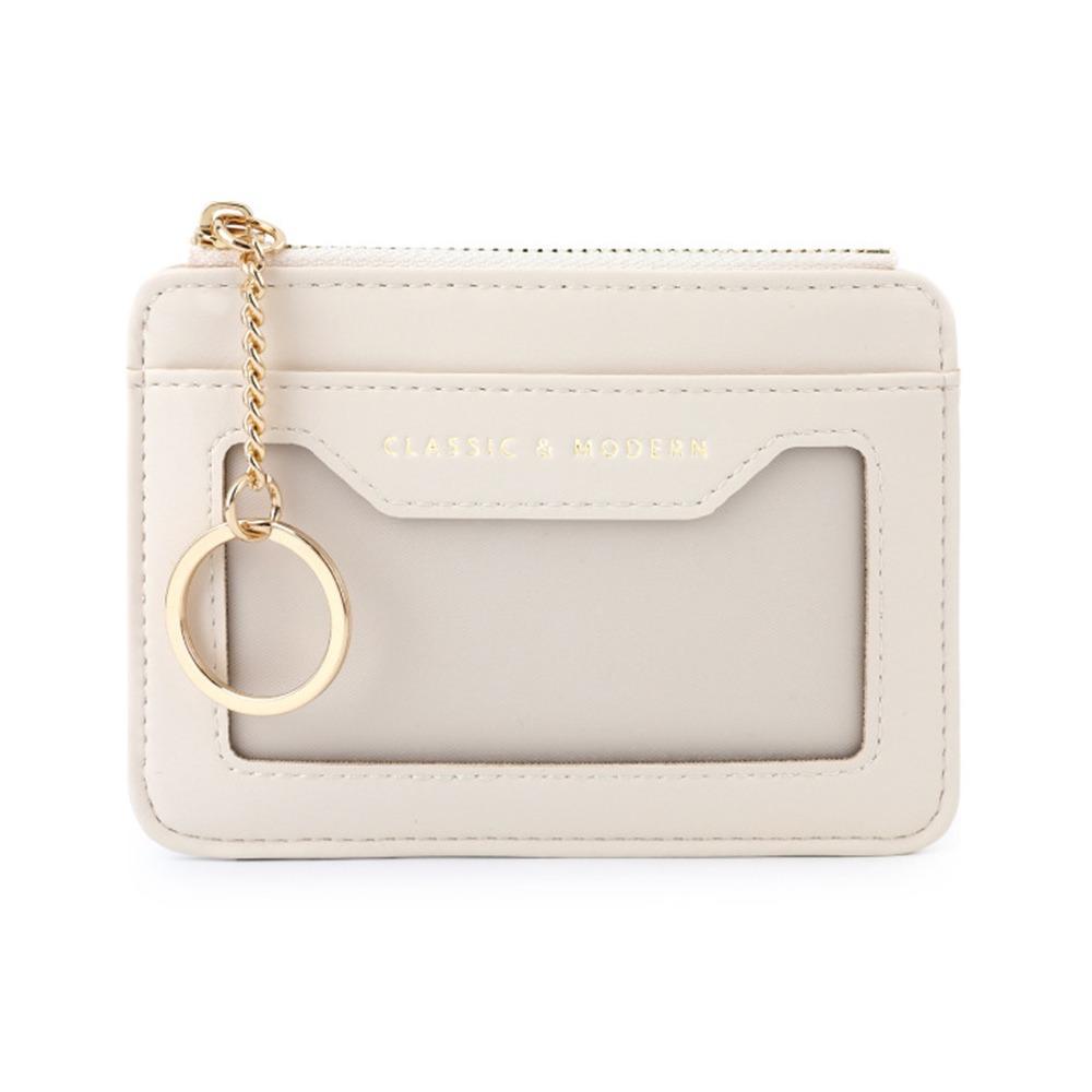Portable Multi-card Slots Card Bag Keychain Hanging Leather Multi-card Wallet PU Leather Coin Purse Gifts