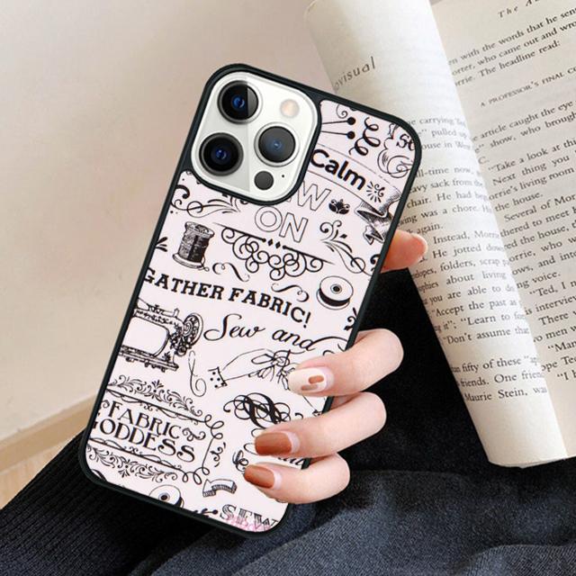 Sewing Machine Pattern Phone Case Back Cover for iPhone 17 Air 16 15 14 13 11 12 Pro Max Plus Fundas Coque