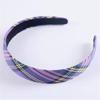 Checkered Wide Hairband Adjustable Hair Styling Accessory For Women Girl Comfortable Daily Use All Matching Headpiece