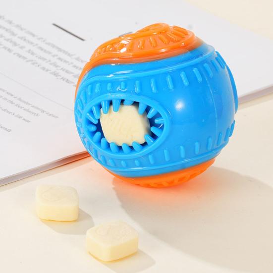 Dog Food Leakage Chew Ball Bite Resistant Pet Treat Dispensing Squeaky Toy Puppy Teething Interactive Boredom Enrichment Toy