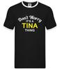 Don't Worry It's a TINA Thing - Mens Ringer - Surname Custom Name Family