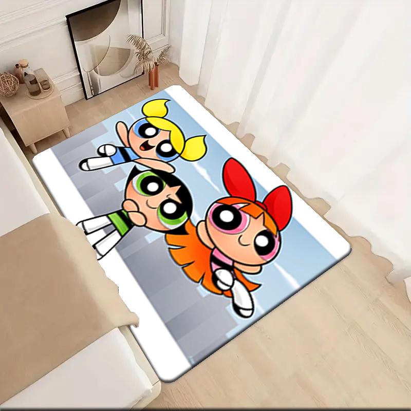 1Pc The Powerpuff Girls Printed rectangle carpet, home door mat, outdoor travel protection carpet A2